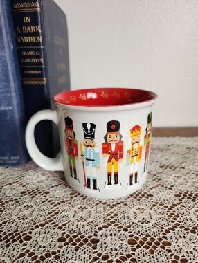 Holly & Joy Nutcracker Ceramic Mug - Red Interior